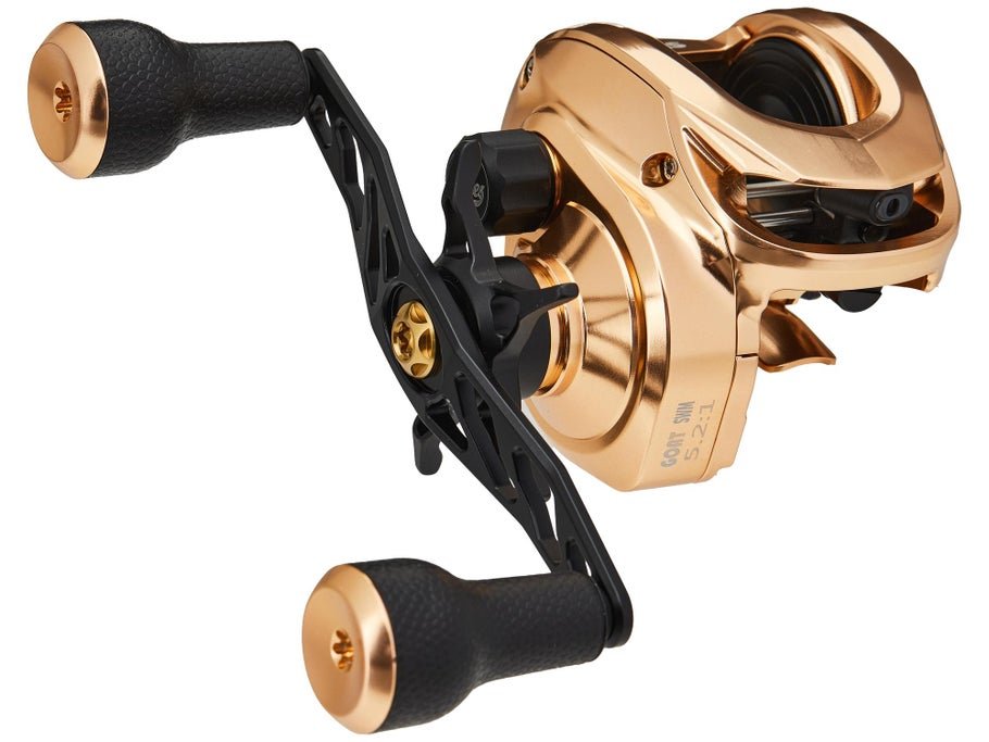 baitcaster reel bronze 6800 CTS Round steel bearing system and an HT Bates Goat SWM Limited Edition