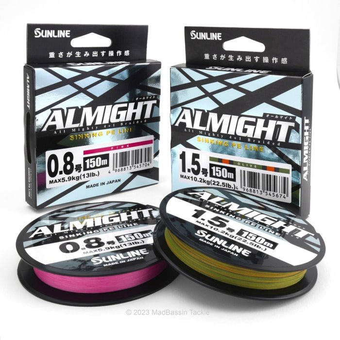 Sunline Almight Pink Sinking PE Braid 13lb 600yd Sunline Almight Pink Sinking PE Braid 13lb 600yd