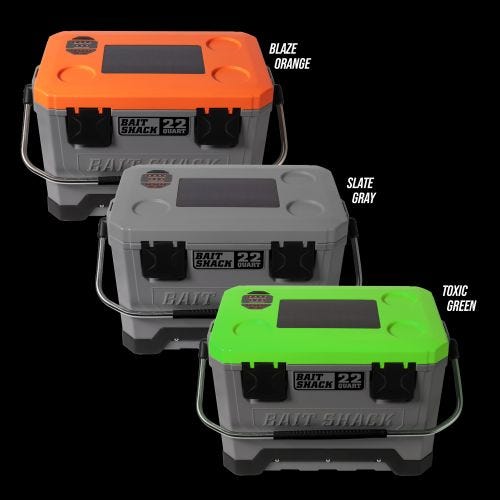 cooler tackle box Whisker Seeker Bait Shack Solar Powered Live Bait Cooler with Aerator