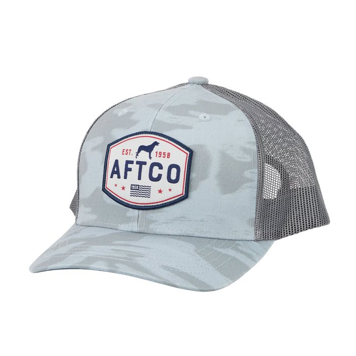 AFTCO Best Friend Trucker Hat - Light Gray Blur Camo