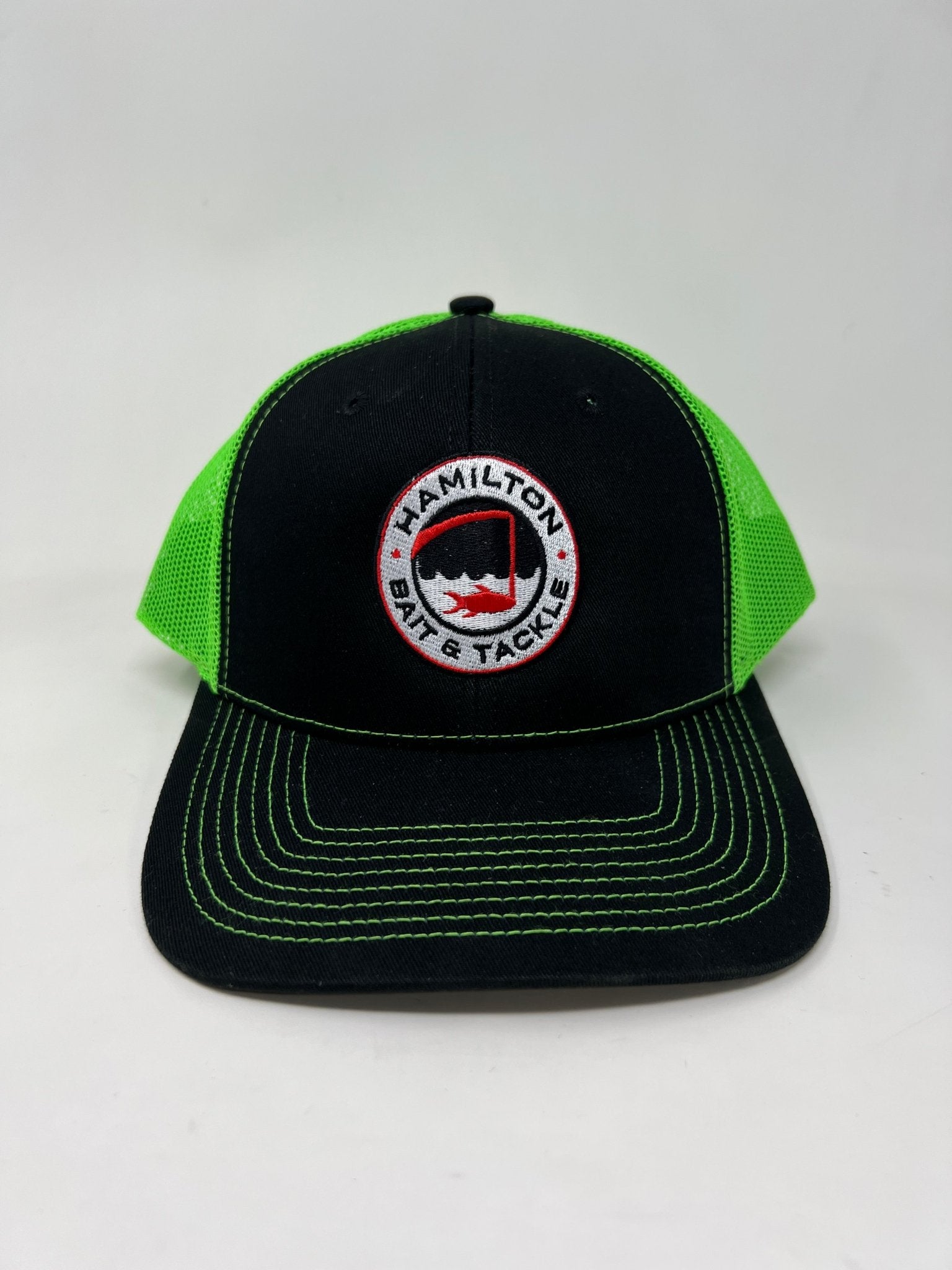 HBT Stitched Logo Hat Black/Neon Green Mesh
