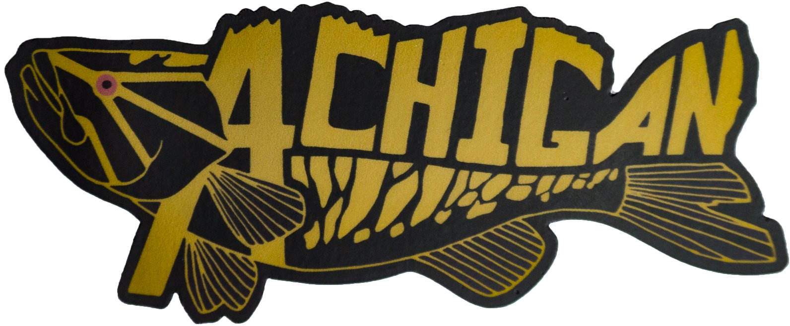 Achigan Black and Bronze Decal - Hamilton Bait and Tackle