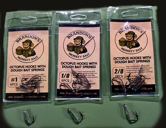 Brandons Monkey Bait Octopus Hooks With Dough Bait Springs - Hamilton Bait and Tackle