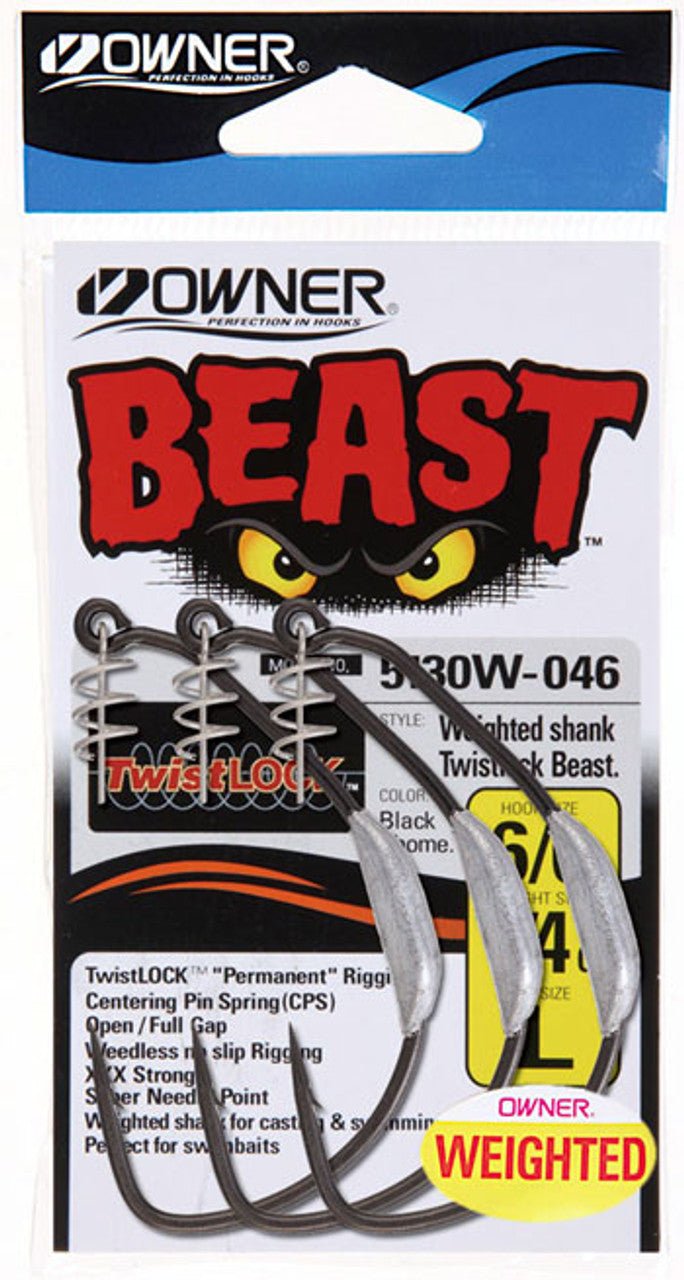 Owner Weighted Beast w/Twistlock - Hamilton Bait and Tackle