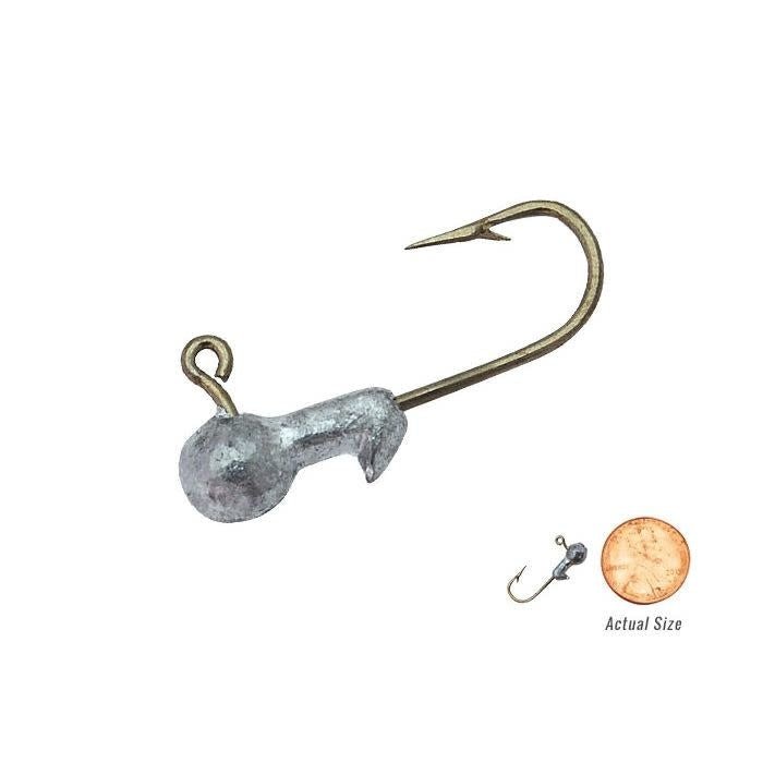Eagle Claw Ball Head Fishing Jig, Unpainted with Red Hook, 1/4 oz