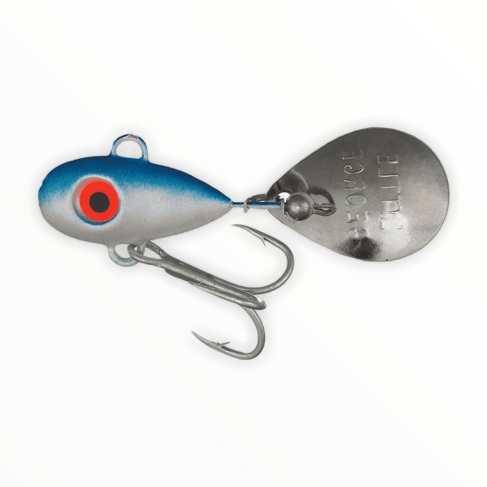 Mann's Bait Little George, 3/5oz White / Hammered Nickel fishing spoon #5116